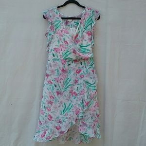 New ruffle wrap high low dress